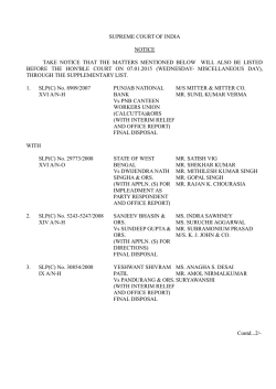 supreme court of india notice take notice that the matters mentioned