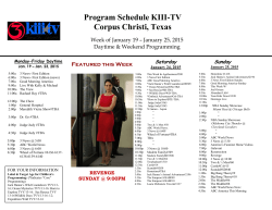 Program Schedule KIII-TV Corpus Christi, Texas