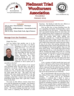 January Newsletter 1/5/15 - Piedmont Triad Woodturners Association