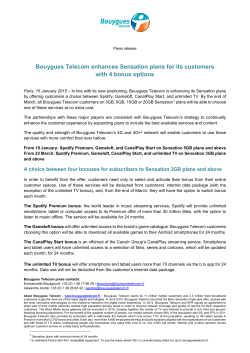 Bouygues Telecom enhances Sensation plans for its customers with