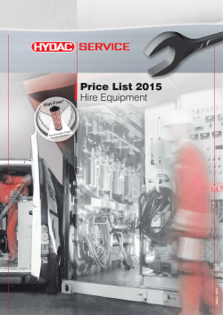 Price List 2015 Hire Equipment