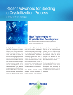 Recent Advances for Seeding a Crystallization - Mettler