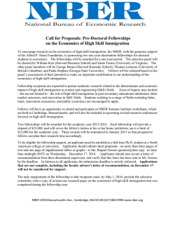 Pre-Doctoral Fellowships on the Economics of High Skill Immigration