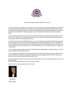 NABBA Presidents Greeting - National Association of Barber Boards