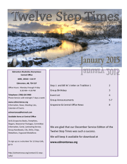 We are glad that our December Service Edition of the Twelve Step