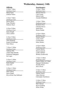 Practice Game Schedule