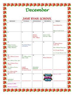 Calendar - Jane Ryan Elementary