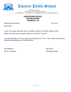 important circulars - Khaitan Public School, Noida