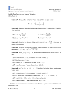 Unit III: Real Functions of Several Variables (Extra Material) Exercise