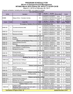 Program Schedule - Royal Roads University