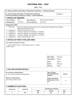 ELECTORAL ROLL - 2015 - Chief Electoral Officer,Goa