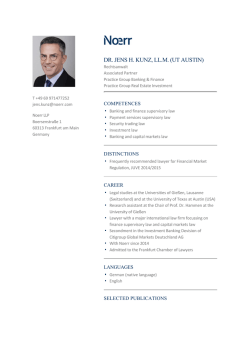 DR. JENS H. KUNZ, LL.M. (UT AUSTIN)