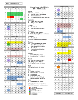 2014-15 Calendar - Canton Local Schools