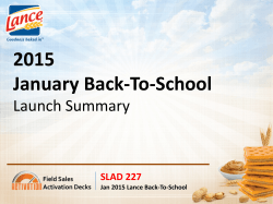 January 2015 Back to School Launch SummaryJanuary 2, 2015