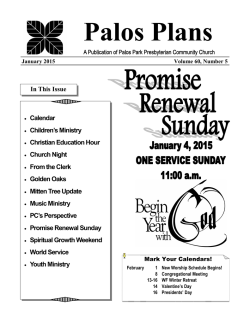 January 2015 - Palos Park Presbyterian Community Church