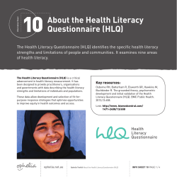 About the Health Literacy Questionnaire (HLQ)