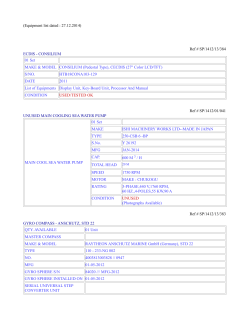 (Equipment list dated : 27.12.2014) Ref # SP/1412/13/384 ECDIS