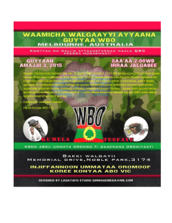 Nagaan Oromummaa hundaaf haa tahu Guyyaan WBO Amajiii 3 / 1