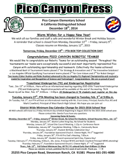 Pico Press December 18, 2014 - Pico Canyon Elementary School