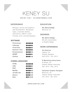 Resume - Keney Su Portfolio