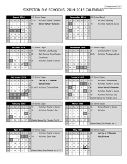 2014-2015 School Calendar - Sikeston R-6