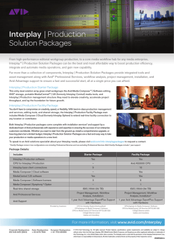 Interplay | Production Solution Packages Datasheet