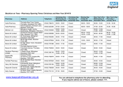 download a pdf of Christmas opening times for pharmacies