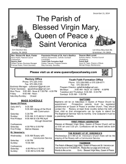 December 21, 2014 - The Parish of Blessed Virgin Mary, Queen of