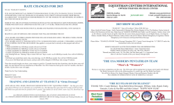 ECI - January, 2015 Newsletter - Equestrian Centers International