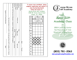 2015 Monthly GBGA Brochure - George Bryan Golf Academy