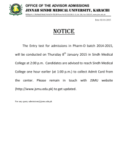 to View / Download Notice - Jinnah Sindh Medical University