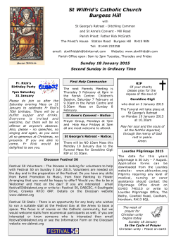 Newsletter - Parish of St Wilfrid Burgess Hill