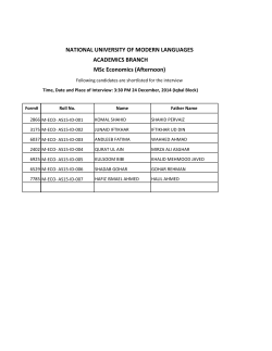 View List - National University of Modern Languages