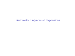Automatic Polynomial Expansions