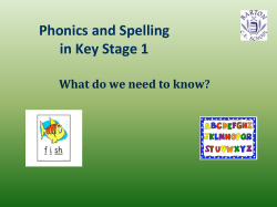 Phonics and Spelling in Key Stage 1