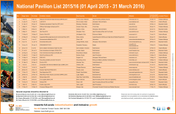 National Pavilion List 2015/16 - Department of Trade and Industry
