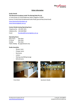 download our Studio Information Sheet here