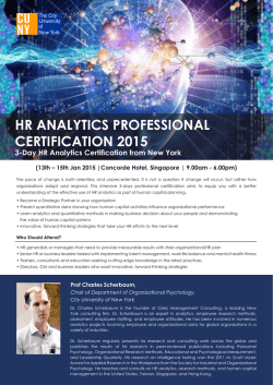 HR ANALYTICS PROFESSIONAL CERTIFICATION 2015