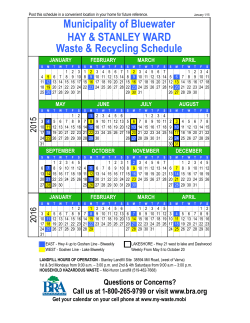 2015 Calendar.xlsx - Bluewater Recycling Association
