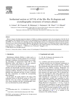 Isothermal section at 1673 K of the Mo&ndash;Ru&ndash;Si
