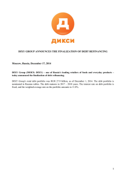 DIXY Group debt portfolio refinanced