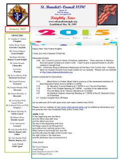 January Newsletter - St. Benedict Council 11590