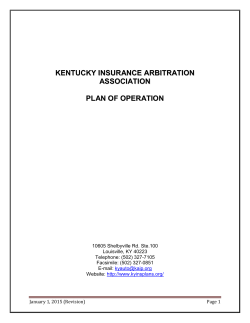 Plan of Operation - Kentucky Insurance Plans