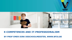 E-COMPETENCES AND IT-PROFESSIONALISM