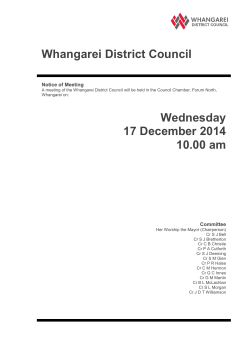 Whangarei District Council Wednesday 17 December 2014 10.00 am
