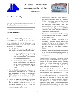 January 2015 Newsletter