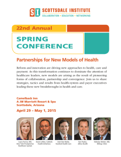 AGENDA as PDF - Scottsdale Institute