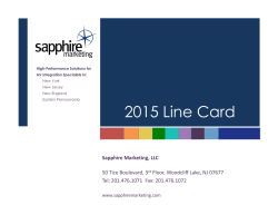 2015 Line Card - Sapphire Marketing