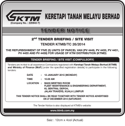2nd TENDER BRIEFING / SITE VISIT TENDER KTMB/TC 26/2014