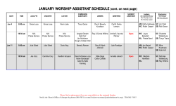 Worship Volunteer Schedule